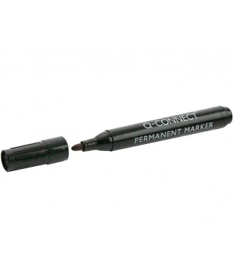 Marcador Q-Connect Permanente Ponta Redonda 3mm Preto