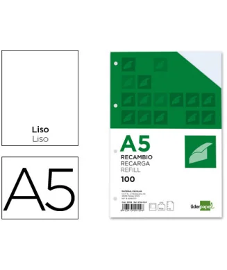 Recarga A5 Liderpapel 100fls 100g Lisa P/Dossier