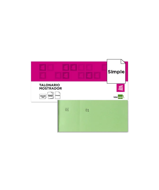 Bloco Talões-Rifas Numerado 1/3 62x145mm Liderpapel Verde