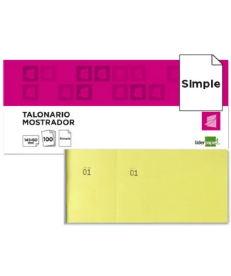 Bloco Talões-Rifas Numerado 1/3 62x145mm Liderpapel Amarelo