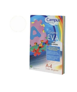 Emb. c/ 10 Placas EVA Moosgummy Lisa A4 457 Branco