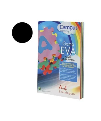 Emb. c/ 10 Placas EVA Moosgummy Lisa A4 459 Preto