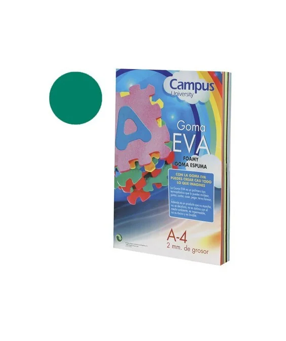 Emb. c/ 10 Placas EVA Moosgummy Lisa A4 462 Verde