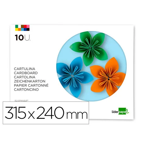 Bloco com 10 Cartolinas A4 315x240 Cores Sortidas 180g