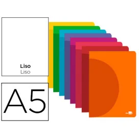 Caderno Agrafado Liderpapel 360º Capa Plástica A5 48fls 90g Liso Cores Sortidas