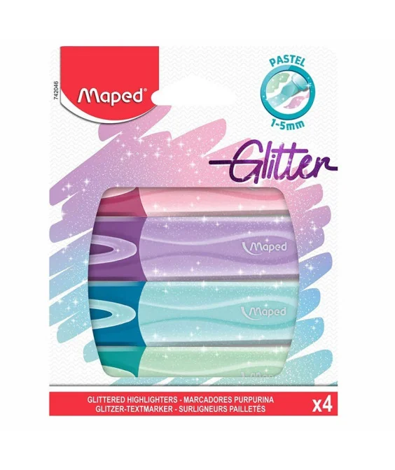 Estojo 4 Marcadores Glitter Maped 742046