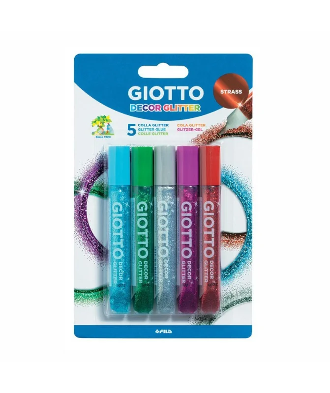 Blister c/5 Tubos Cola Glitter Giotto 545200 Strass