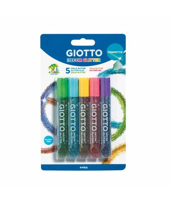 Blister c/5 Tubos Cola Glitter Giotto 545400 Confettis