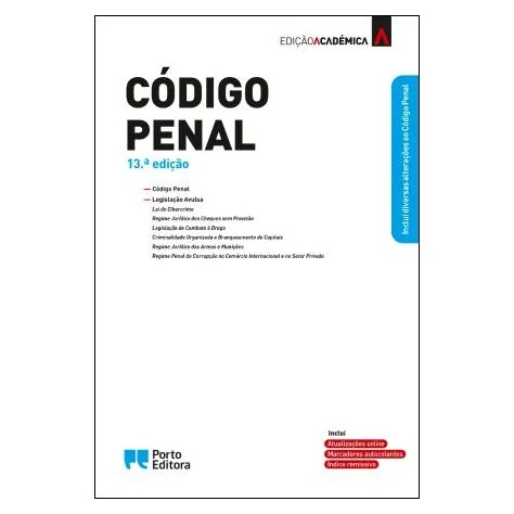 9789720006127 - Código Penal - Edição Académica 9789720006127 - Código Penal - Edição Académica