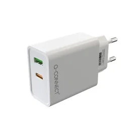 Carregador USB-A e USB-C Q-Connect 20W Branco