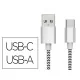 Cabo USB-A a USB-C Q-Connect Nylon 1M Branco
