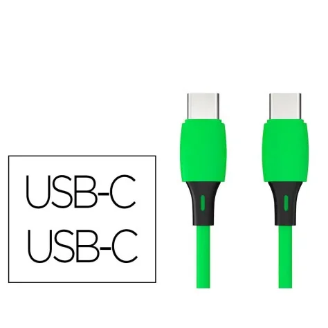 Cabo USB-C a USB-C Q-Connect PVC 2M Verde