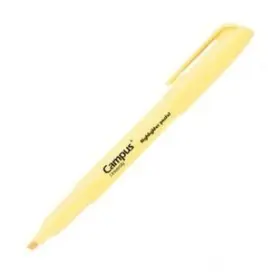 Caneta Marcador Sublinhador Fluorescente Campus University Pastel Amarelo