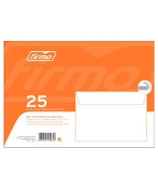 Maço com 25 Envelopes C5 162x229mm Silicone Branco