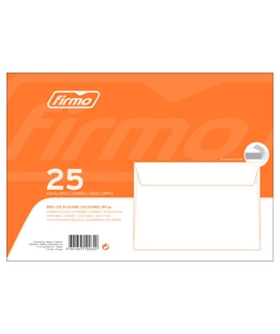 Maço com 25 Envelopes C5 162x229mm Silicone Branco