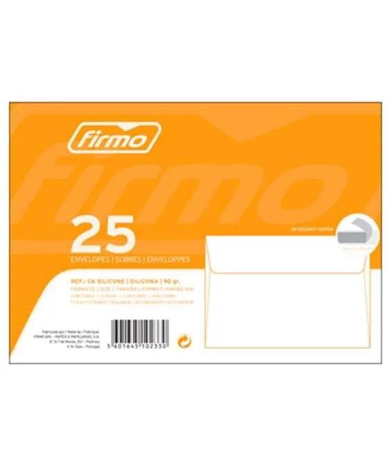 Maço com 25 Envelopes C6 114x162mm Silicone Branco