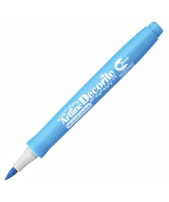 Marcador Artline Decorite Brush Metalizado Azul