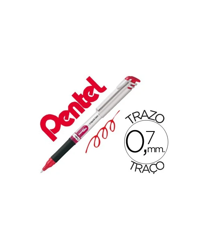 Marcador Roller Pentel Energel 0,7mm BL-17 Vermelho