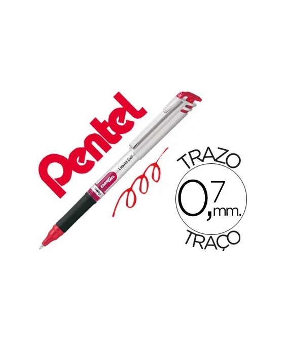 Marcador Roller Pentel Energel 0,7mm BL-17 Vermelho