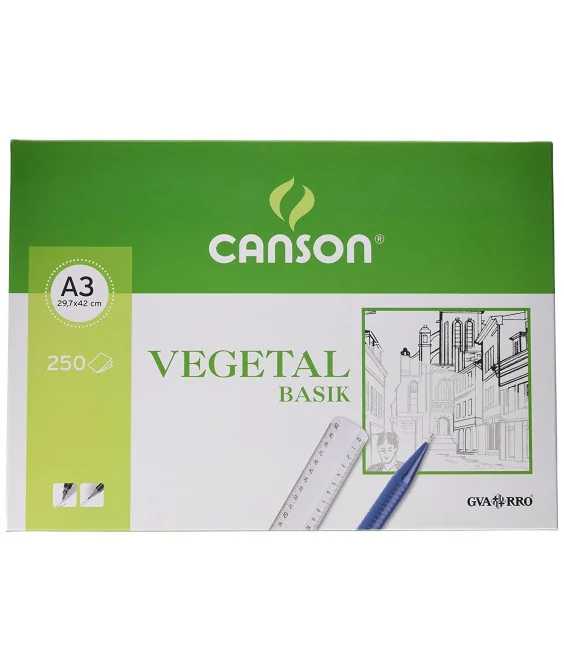 Pack c/250 Folhas Papel Vegetal Canson Basik A4 90/95gramas