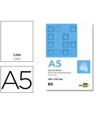 Bloco de Apontamentos Liderpapel A5 Liso