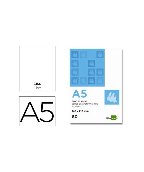 Bloco de Apontamentos Liderpapel A5 Liso