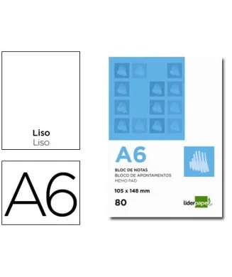 Bloco de Apontamentos Liderpapel A6 Liso