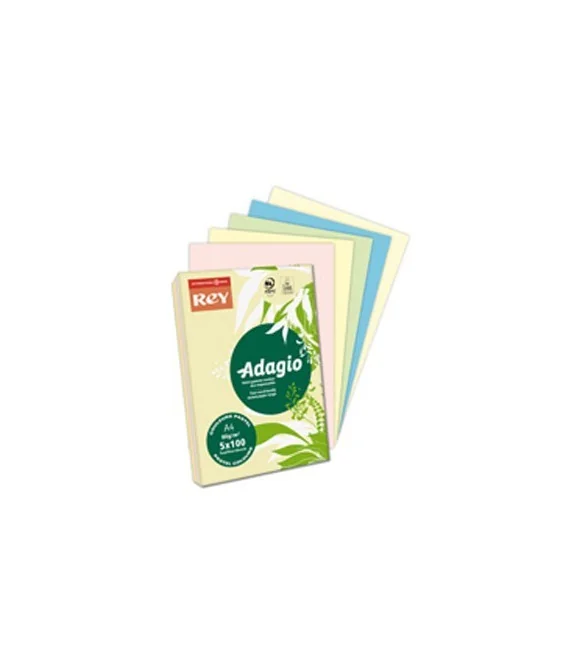 Resma 500 Folhas de Papel Adagio A4 80g Cores Suaves Sortidas