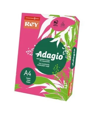 Resma 500 Folhas Papel Fotocópia Adagio A4 80g Fluor 13 Rosa