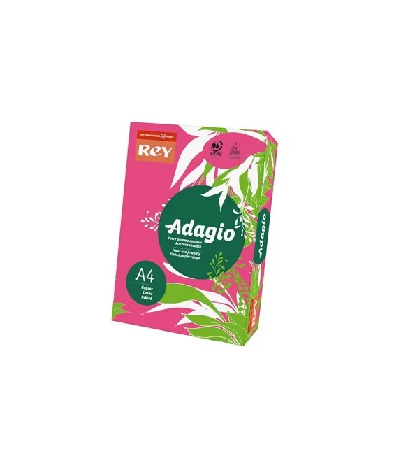 Resma 500 Folhas Papel Fotocópia Adagio A4 80g Fluor 13 Rosa