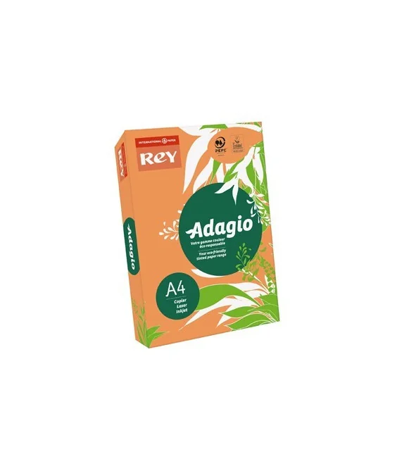 Resma 500 Folhas Papel Fotocópia Adagio A4 80g Intenso 21 Laranja