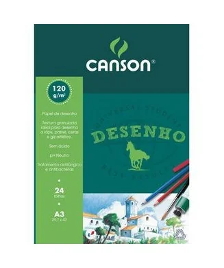 Bloco Papel Desenho Branco Canson A3 05624