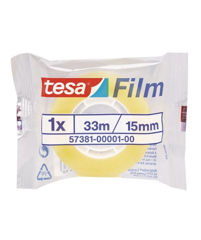 Rolo Fita Cola Transparente Tesa Standard 57381 33x15mm