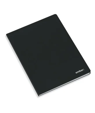 Caderno Agrafado Ambar Capa Preta A4 Pautado