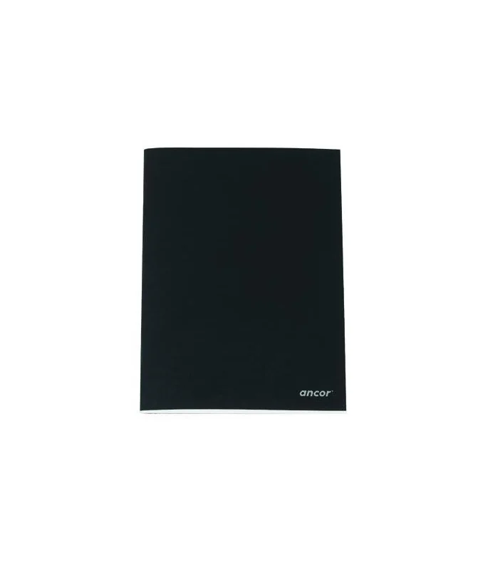 Caderno Capa Preta A5 Quadriculado Ancor 80fls/60grs