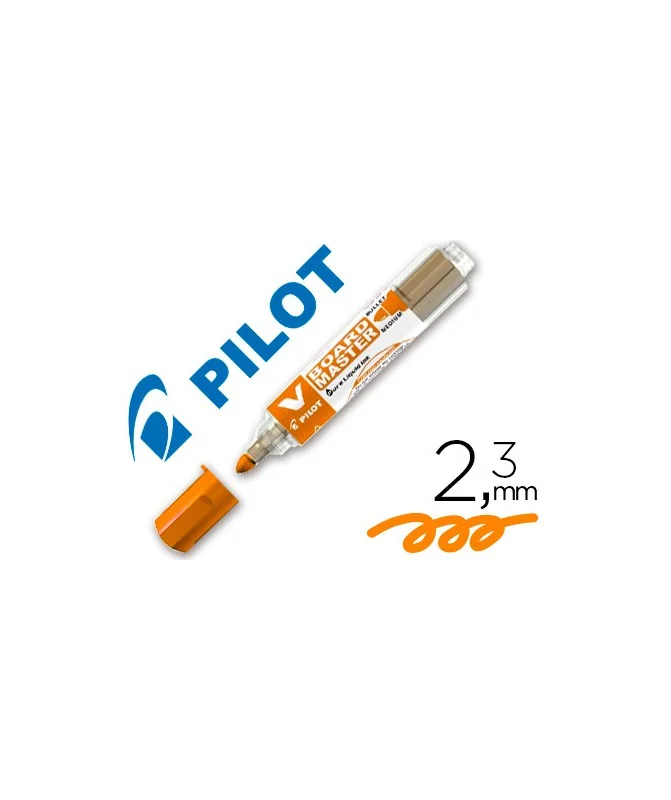 Marcador Pilot V-Board Master Para Quadro Branco Traço 2,3mm Tinta Líquida Laranja