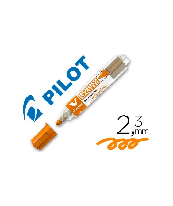 Marcador Pilot V-Board Master Para Quadro Branco Traço 2,3mm Tinta Líquida Laranja