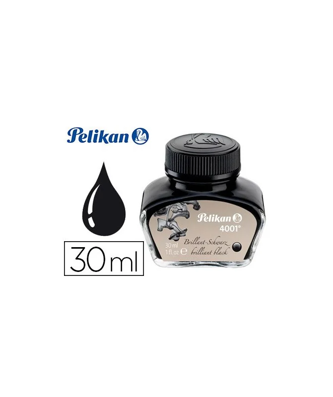 Tinta Permanente Pelikan Frasco 30ml 4001 Preto Brilhante