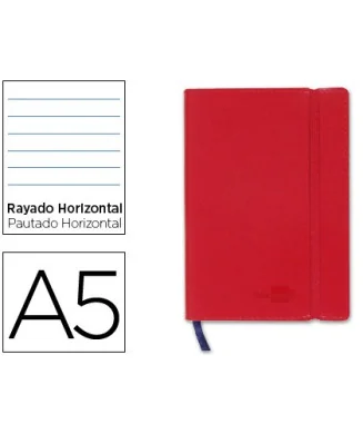 Caderno Apontamentos Liderpapel A5 Pautado Vermelho