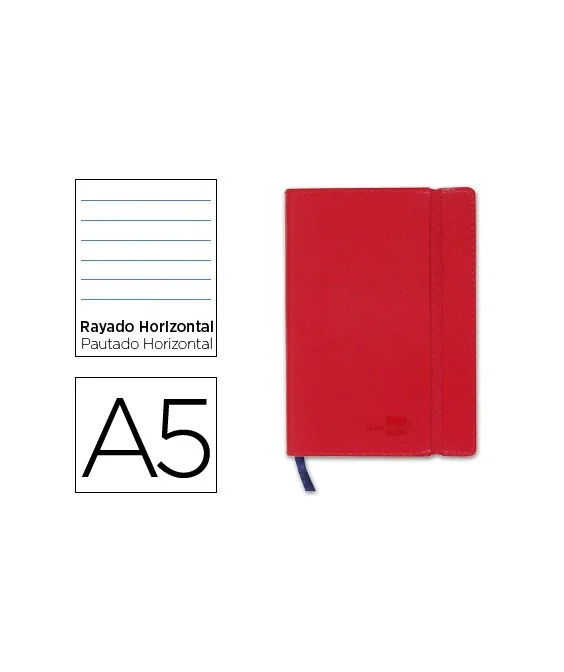 Caderno Apontamentos Liderpapel A5 Pautado Vermelho