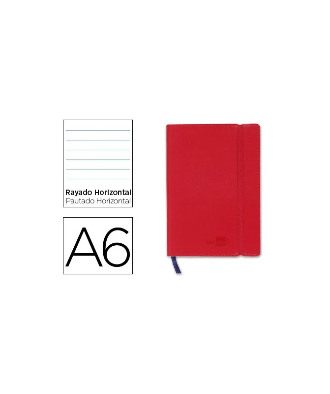 Caderno Apontamentos Liderpapel A6 Pautado Vermelho