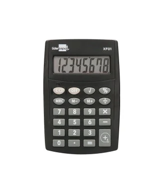 Calculadora de Bolso Liderpapel XF01 8 Dígitos Preta 99x64x9mm