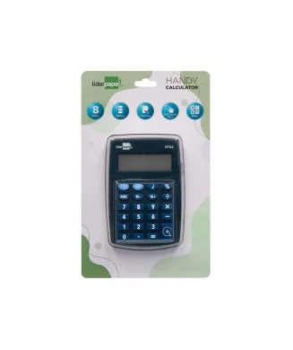 Calculadora de Bolso Liderpapel XF02 8 Dígitos Azul 99x64x9mm