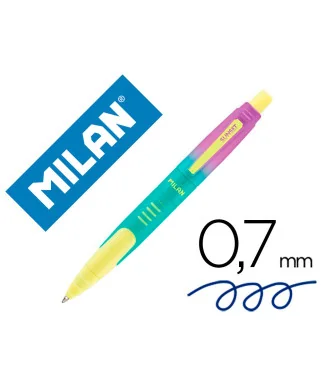 Caneta Esferográfica Milan Compact Sunset Retractil Traço 1mm Tinta Azul Cores Sortidas