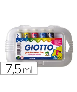 Estojo c/ 5 Tubos Guache Escolar Giotto 7.5 ml Sortido