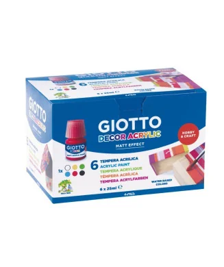 Caixa 6 Frascos Guache Acrílico Giotto Decor 25 ml 538200