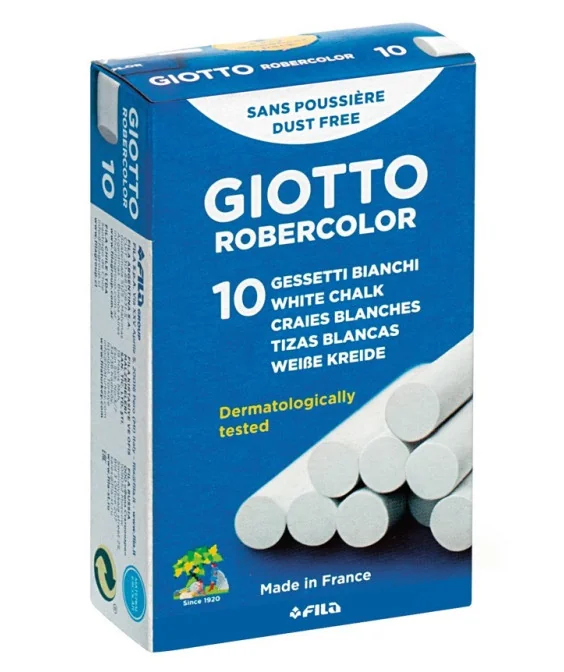 Caixa c/10 Paus de Giz Giotto Robercolor Branco 538700