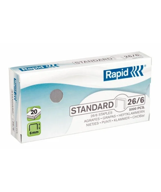 Caixa c/5000 Agrafes Rapid Standard 26/6