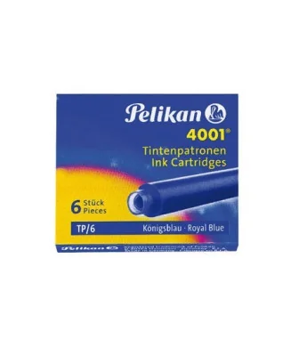 Caixa c/6 Cartuchos Pequenos Tinta Pelikan 4001 Azul