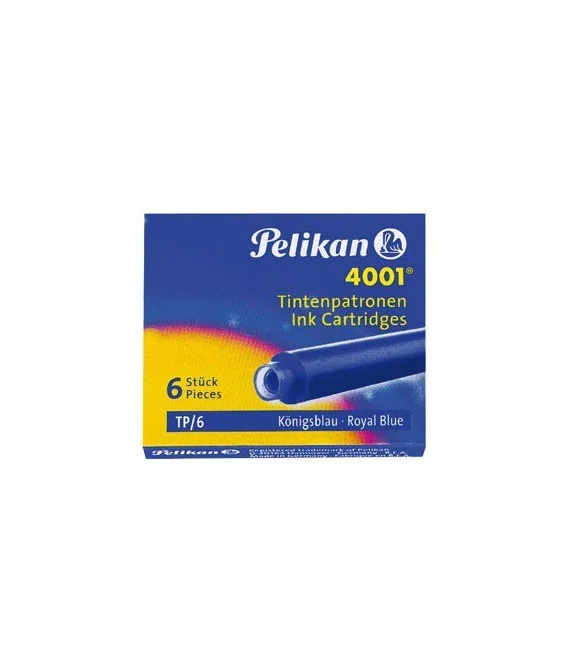 Caixa c/6 Cartuchos Pequenos Tinta Pelikan 4001 Azul